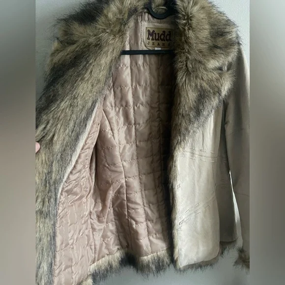 Vintage Y2K Mudd Jeans Leather and Fur Jacket - Picture 2 of 11